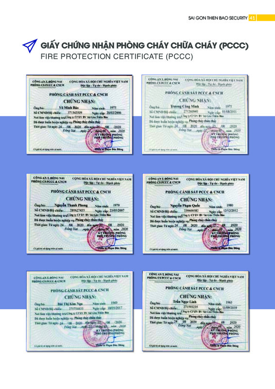 Chứng nhận phòng cháy chữa cháy - Dịch Vụ Bảo Vệ Sài Gòn Thiên Bảo - Công Ty Cổ Phần Dịch Vụ Bảo Vệ Sài Gòn Thiên Bảo
